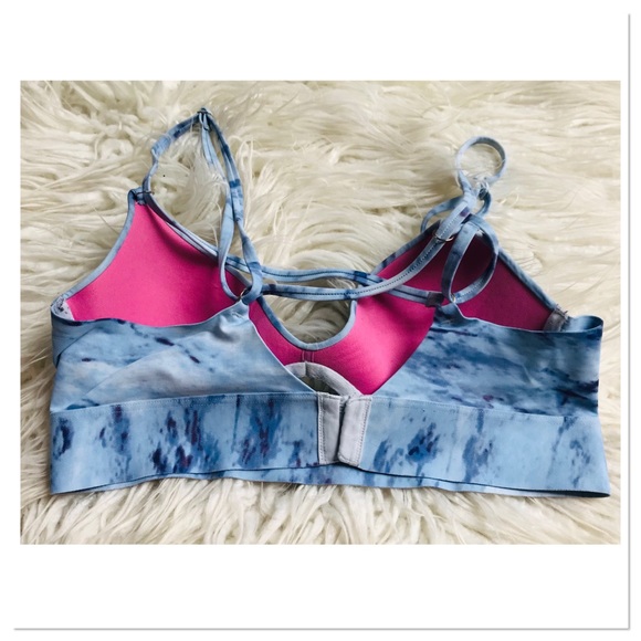 Victoria’s Secret PINK Bonded Underwire Cup Push Up Bra Blue Tie Dye Size Small - Picture 4 of 10